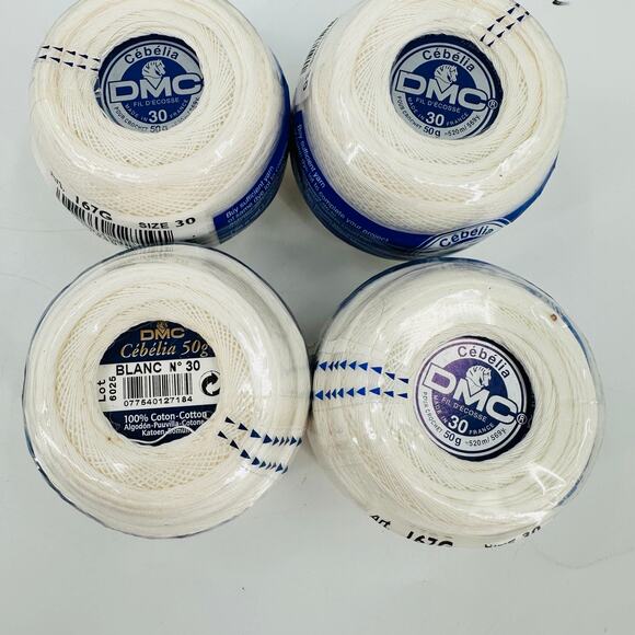 DMC Cebelia Crochet 167G 100% Mercerized Cotton Size 30 Bright White B5200 (4) - Picture 9 of 9